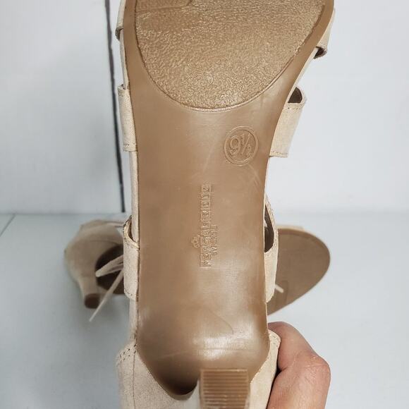 Fergalicious Heartthrob Faux Suede Gladiator Strappy Lace Up Sandals - Picture 8 of 12